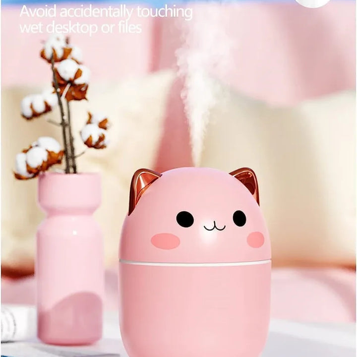 250ml Mini Cute Cat Air Humidifier Diffuser USB with Night Light