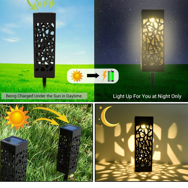 1/6 pcs Solar Powered Waterproof Vintage Garden Light