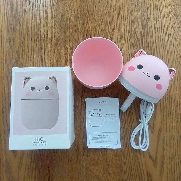 250ml Mini Cute Cat Air Humidifier Diffuser USB with Night Light