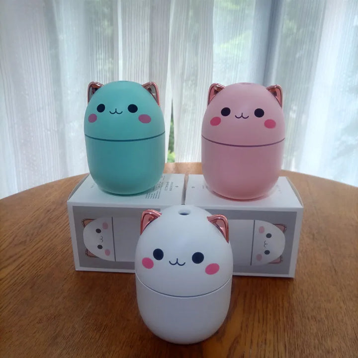 250ml Mini Cute Cat Air Humidifier Diffuser USB with Night Light